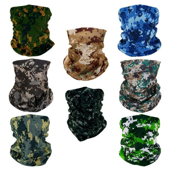 SMEHCF 8 multi-purpose headscarves for women and men, 8 Digital