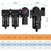 NEWPO 3/8'' NPT Air Drying System,Double Compressed Air Regulator with