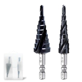 Invincible Triple Blade Step Drill, Hexagonal Drill Bit, Ultra High Hardness, For Stainless Steel, Cobalt High Speed Steel, For Drilling HSS-Co M35 (0.16 - 0.5 inch (4 - 12 mm) 9 Steps + 0.1 - 0.8