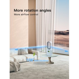 let'me 13 Inch Desk Fan, Bladeless Table Fan, 106° Oscillating Fan Touch Control with 3 Speeds and Night Light, Small Quiet Desk Fan for Personal, Office, Nightstand