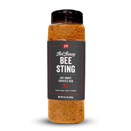 PS Seasoning Bee Sting- Hot Honey Chipotle BBQ Rub 24.5 oz - Dry Meat Rub for Steaks, Pork, Chicken, Beef - Use for Grilling, Smoking or Baking
