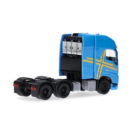 Herpa modello camion Volvo FH 16 GL XL 2020 trattore stradale con torre per trasporti pesanti 3 assi, blu, miniatura in scala 1:87, pezzo da collezione, Made in Germany, plastica