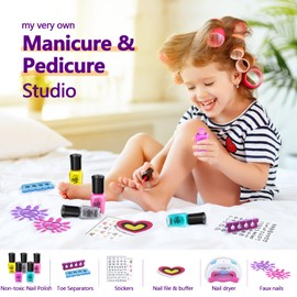 Kids Spa Day Kit for Girls Toy - Nail Polish Set for Girls Gifts 7-12 - Foot Spa Day Girl for Manicures Pedicure - Nail Art Salon Kit Christmas Birthday Gift for 6 7 8 9 10-12 Years Old (Kids Edition)