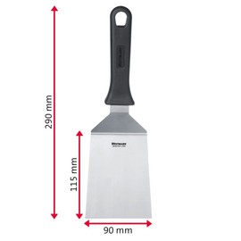 Westmark Master Line 134422E3 Professional Spatula / Grill Spatula Angled Rigid Closed Blade Dimensions 9 x 11.5 cm Length 29 cm Stainless Steel / Plastic Black / Silver