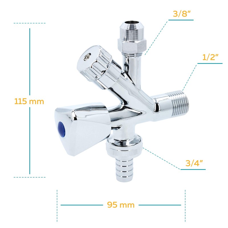 Combination Angle Valve for Dishwasher DN15 1/2 Inch Chrome Tap