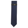 ALARA Mens Navy Blue Silk Tie Solid Satin Designer Slim