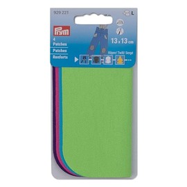 Prym 929221 Twill Repair Patch 13 x 13 cm Green Turquoise Pink Purple