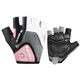 INBIKE 5mm Gel Pad Half Finger Bike Bicycle Cycling Gloves Pink Small