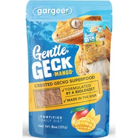 Gargeer 8oz Complete Crested Gecko Food Diet. Premium Mix, Ready to Use Freshly Made Powder. Unique Formula, Developed & Made in The USA. Enjoy! (Mango)