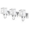 Ralbay Chrome Crystal Bathroom Vanity Light - 3-Lights, 24" Modern