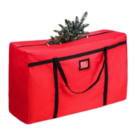 Christmas Tree Storage Bag, Fits Up 4 Ft Tall Artificial Trees-Heavy Duty Holiday Storage Box with Durable Reinforced Handles & Zipper & Pocket- 600D Oxford Tree Storage Container, Red