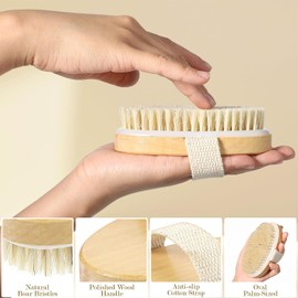 Cepillo corporal de cerdas naturales Lemecima AM553176_1 en set de 4 para piel seca y exfoliación