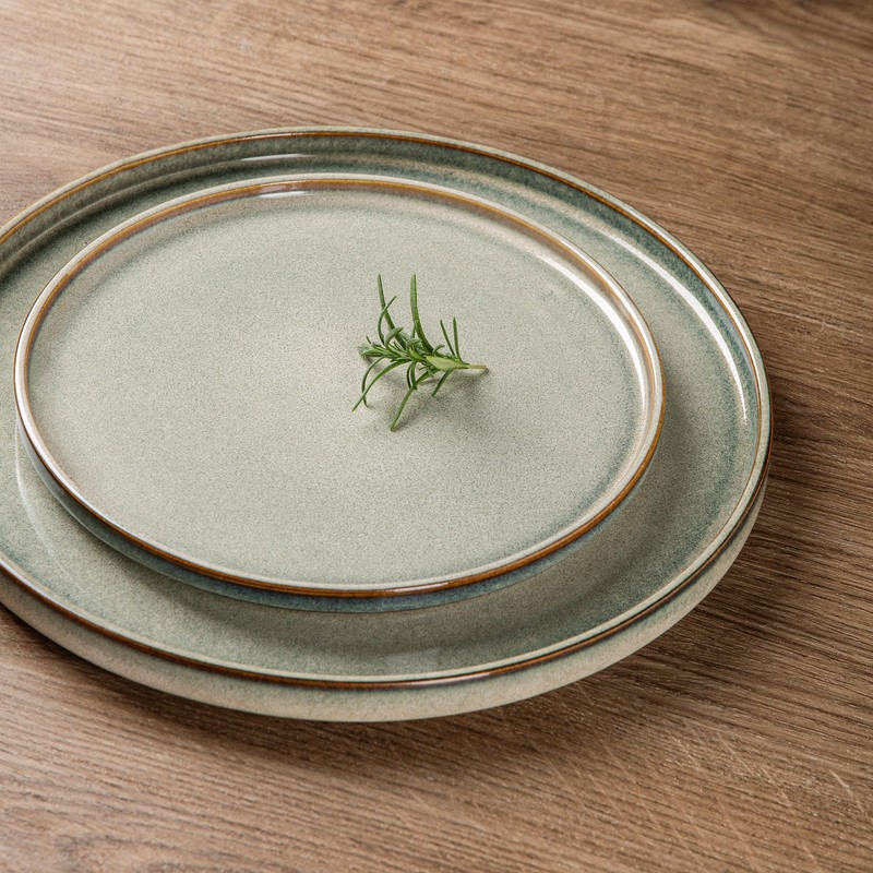 AmorArc Ceramic Dinnerware Sets, Handmade Reactive Glaze Stoneware Plates and