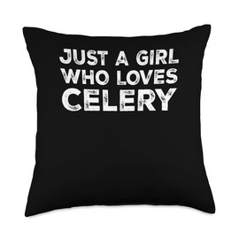 Just A Girl Who Loves Celery, Celery Lover Throw Pillow
