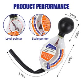 wuyaoyao Coolant Tester Accessory, Dial Type Car Antifreeze Hydrometer, Automotive Antifreeze Tester for Ethylene Glycol Coolant with °C and °F Display, Universal Car Accessories