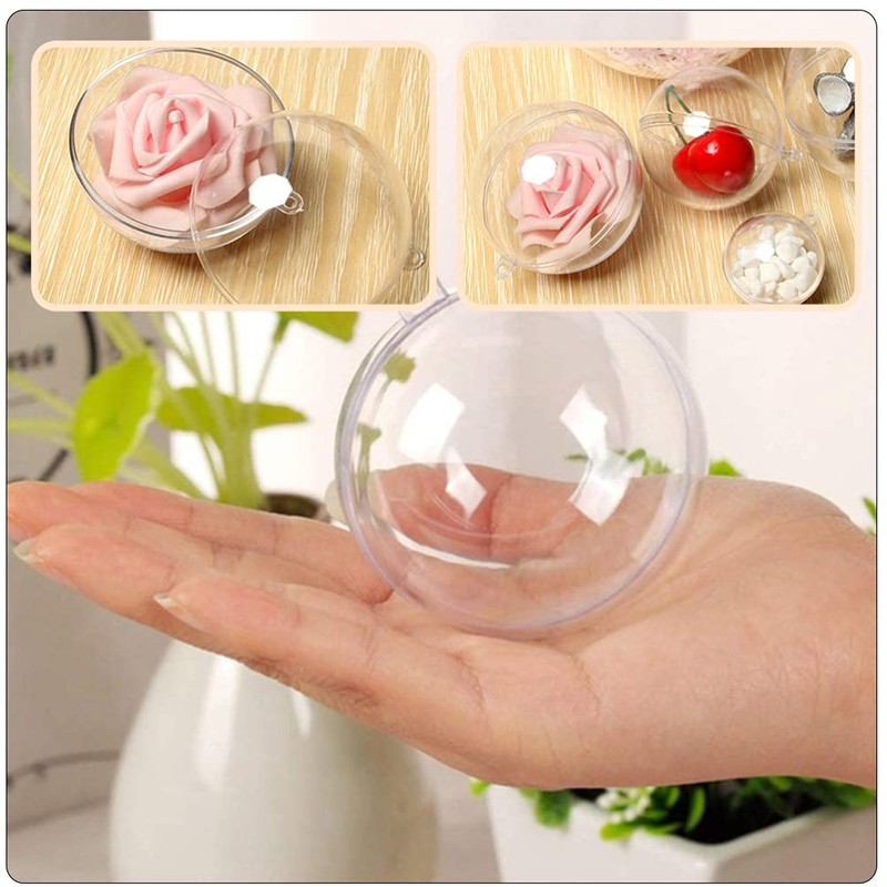 Christmas Empty Clear Balls Pendant: 15pcs Transparent Fillable Ball Xmas