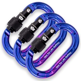 Rock-N-Rescue Omega Pacific Micro Raider Aluminum Keylock Screw-Lok 3-Pack | Compact, Durable Carabiners for Outdoor Gear | Climbers, Hikers, Outdoor Enthusiasts (Ultra-Violet)