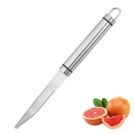 One Piece Stainless Steel Citrus Peeler, Rust Proof Curved Serrated Peeler for Apple, Mango