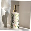 Sosoport Ceramic Flower Printing Lotion Dispenser Stylish Pump Bottle for