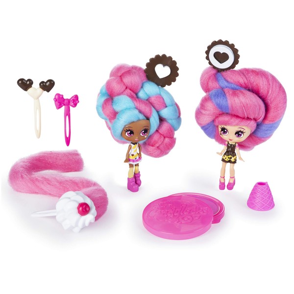 Candylocks, BFF 2-Pack, 3" Cora Crème and Charli Chip, Scented Collectible Dolls with Accessories