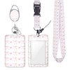 Pink Bow Heart ID Badge Holder Badge Reel Lanyards for