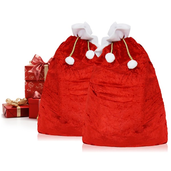 com-four® Velvet Christmas Sack - Gift Sack