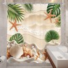 Starfish Beach Coastal Sage Green Palm Tree Sea Bathroom Shower
