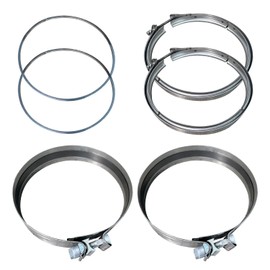 IBESTWOLF 6PCS DPF Gasket and Clamp Kit Compatible with Detroit Diesel DD15 Engines, Replace A6804910480, A680950202, A6809950302, A0004902241