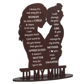 To My Mum Gifts Engraved Plaque - Thanks Mum Gifts from Daughter New Mum Birthday Gifts Christmas Gifts for Mummy Mother Plaque Idea Present for Stepmother