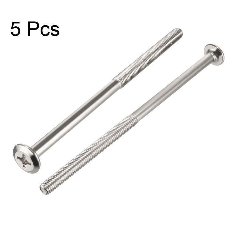 sourcing map M6x120mm Phillips Head Screws Furniture Bolts 58mm Thread