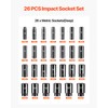 VEVOR Impact Socket Set, 26pcs x 1/2inch Metric 10mm-36mm Impact