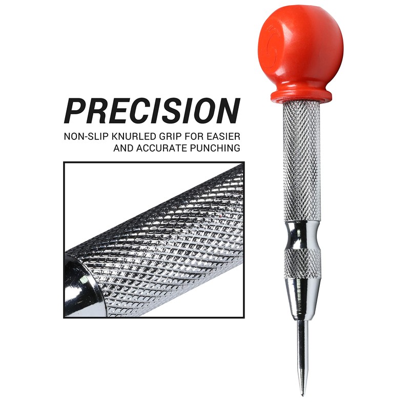 Rok Hardware 5-1/8" Automatic Spring Loaded Steel Center Hole Punch