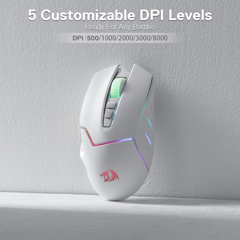 Redragon M690 PRO Wireless Gaming Mouse, 8000 DPI Wired/Wireless Gamer