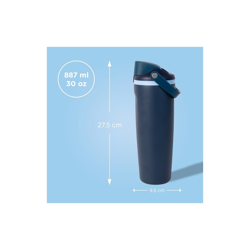VIORA Termo de Acero Inoxidable Flow, Capacidad de 887 ml