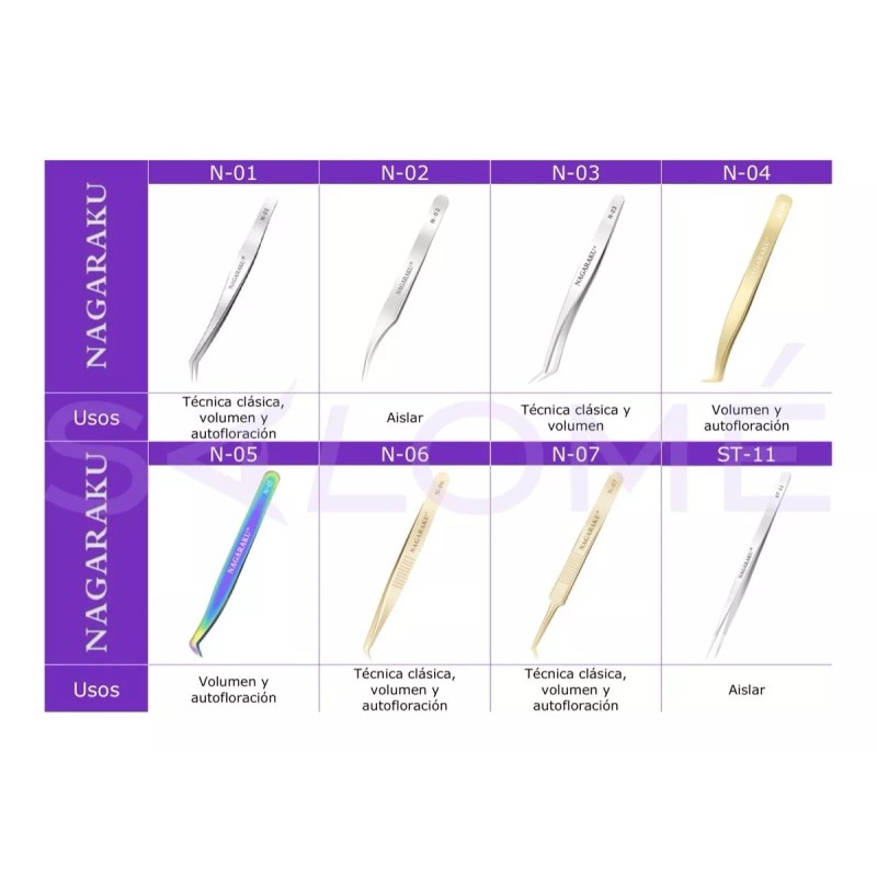 Nagaraku Pinzas Nagaraku Para Volumen Ruso Y Prearmado N-03