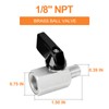 GASHER 1PC 1/8 Inch Mini Brass Ball Valve Shut Off
