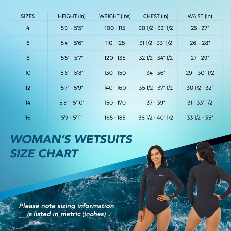MWTA - Traje de neopreno para mujer, 2.0 mm, cierre