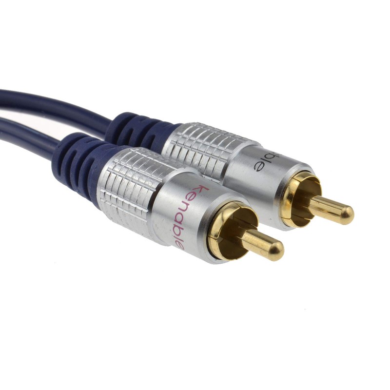 kenable Pure OFC HQ 2 x RCA Phono Plugs to