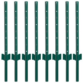 FENSMILE Fence Posts 3 Feet Sturdy Duty Metal Fence Post, No Dig Garden U Post for Wire Fencing Steel Post for Yard, Outdoor Wire, Pack of 10
