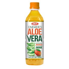 OKF Farmer's Aloe Vera Drink, Mango, 16.9 Fluid Ounce (Pack of 12)