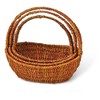 Oval Basket with Handle, Green, D 28 x 22 x