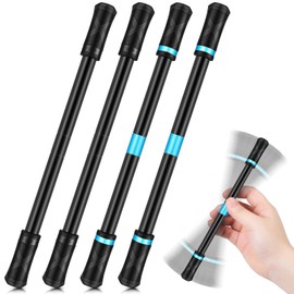 Spakon 4 Pcs Spinning Pen Rolling Finger Rotating Gaming Trick Pen Mod Stress Releasing Brain Training Toys for Games Learning Office Supplies(Black, Blue)