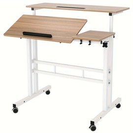 New Adjustable Laptop Desk Desk Cart Tray Computer Host Computer graphics - Color: Oak, Size: 80