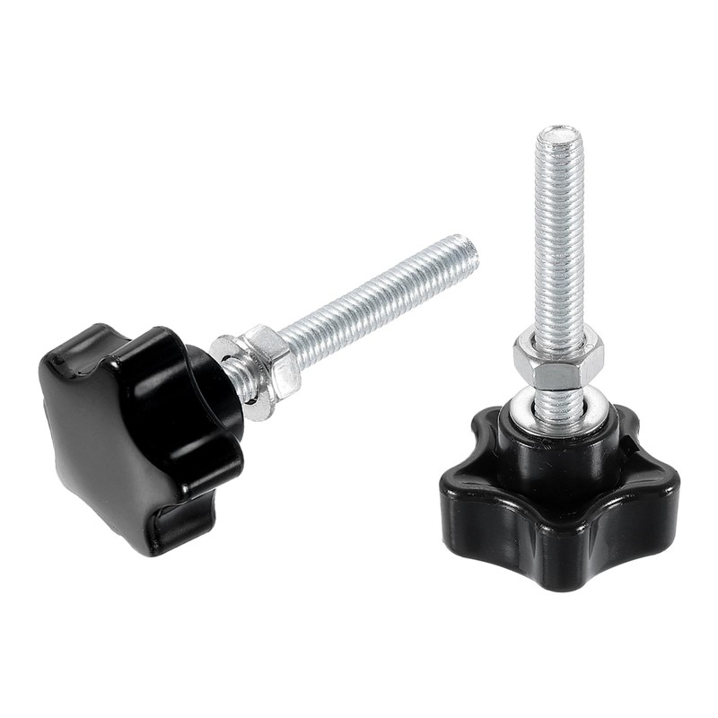 uxcell 8pcs Star Clamping Knobs with Nuts Washers, M5 x