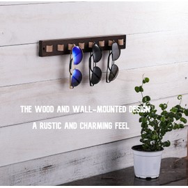 KELEQUI ZAP Gifts for Men Sunglass Organizer Wall Mounted Sunglasses Rack Wood Sun Glasses Holder for Multiple Glasses Hanger Storage Unique Birthday Gifts for Husband Dad