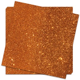 Crafasso 12" x 12" 300gms heavy & premium glitter cardstock, 15 sheets, Orange