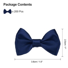 uxcell 200pcs Mini Tie Bows 1.5 Inch Small Tiny Bowknot, Navy Blue Ribbon Bows for DIY Crafts, Sewing Appliques, Gifts Ornament, Scrapbooking, Belts, Hair Clips Decoration