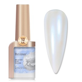 Bevimee Quick Dry Nail Polish 12ML, Mermaid Shimmer Pearl Aurora Blue Nail Polish Regular Air Fast Drying Fingernail Natural Color Nail Art Salon DIY at Home