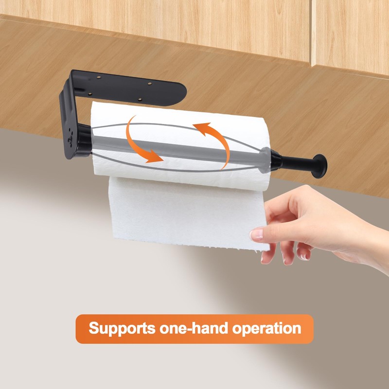 Kitchen Roll Holder, No Drilling, One-Hand Tearable Paper Towel Holder