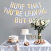 DecoGlee Iridescent Silver Rude that You're Leaving but OK Banner,Pre-Strung